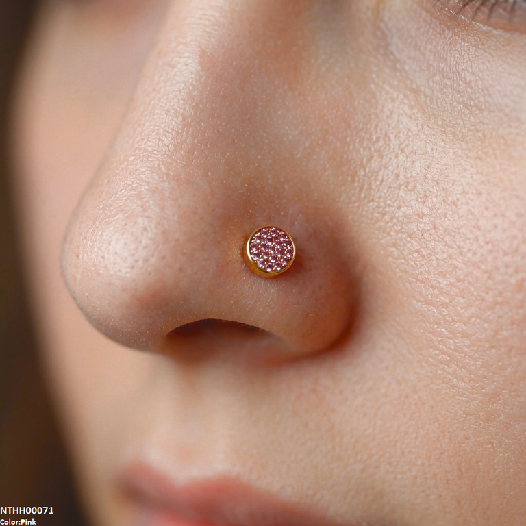 Round Stone Stainless Steel Nose Pin