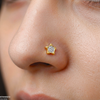 Star Round Stone Stainless Steel Nose Pin