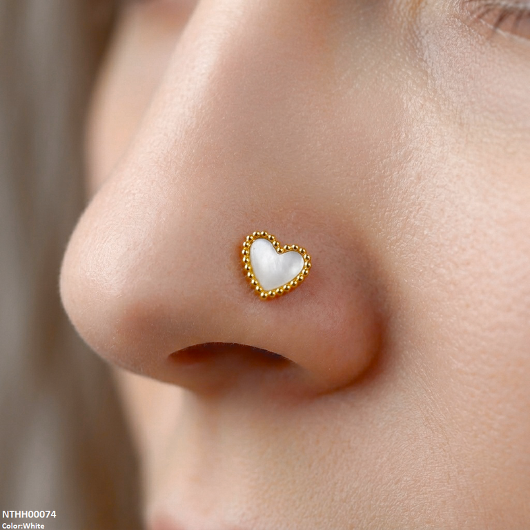 Heart Stainless Steel Nose Pin