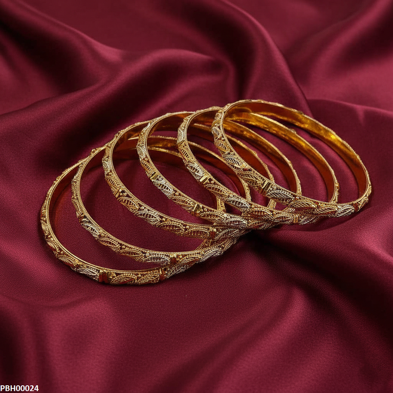 Round Leaf 6 Pcs Of Bangles Set