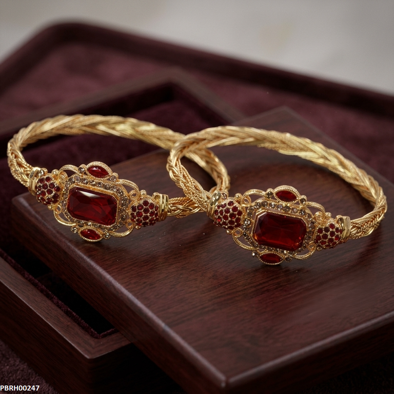Rectabgle Flower Bangles Set