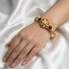 Round Pearl Flower Bangles Set