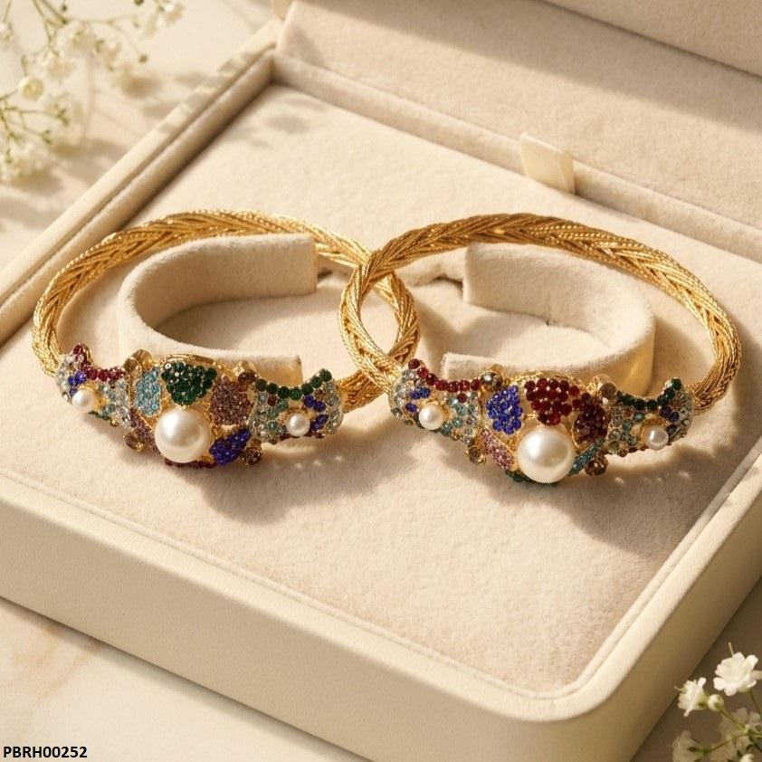 Multi Flower Bangles Set