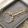 Pearl Round Stone Angla Bracelet Adjustable