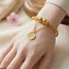 Coin Flower Drop Square Bangles Adjustable