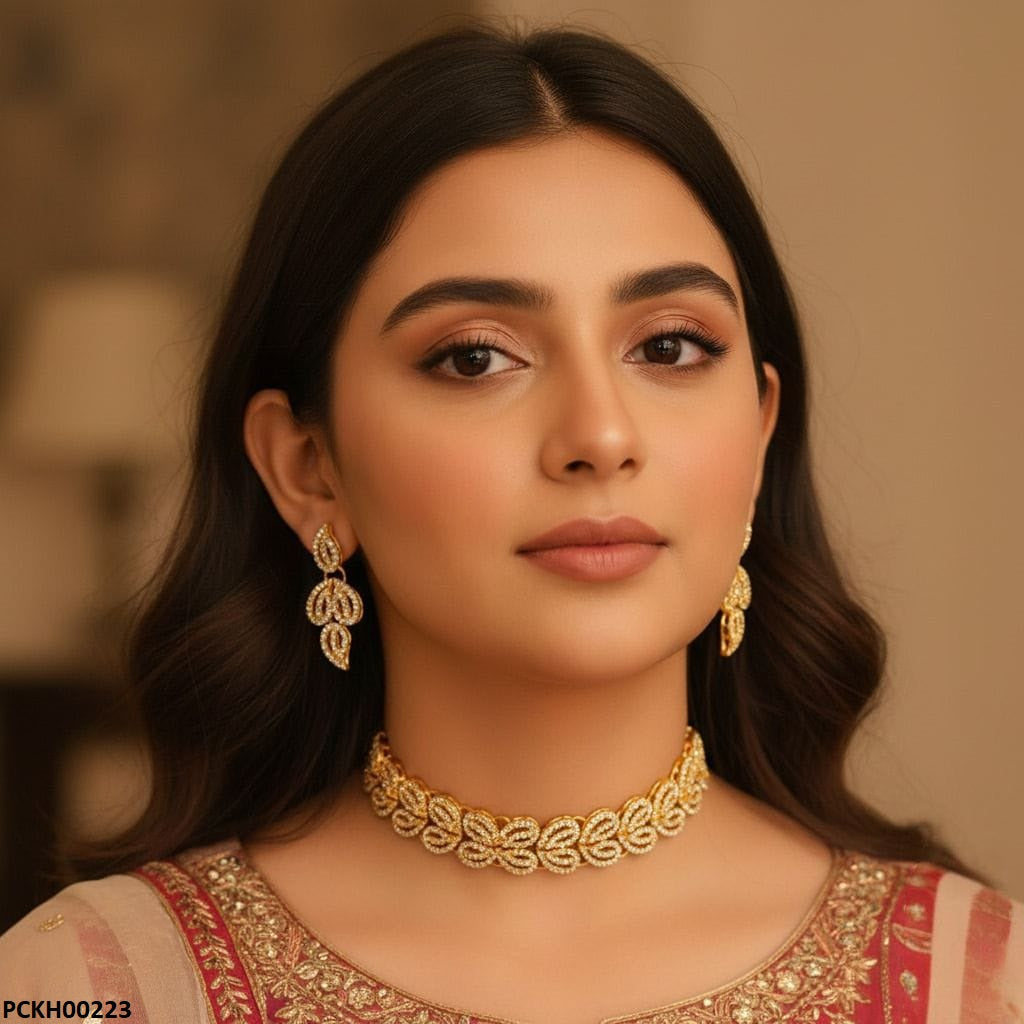 Double Leaf Choker Set