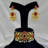 Rectangle Pearl Drop Choker Set