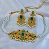 Rectangle Pearl Drop Choker Set