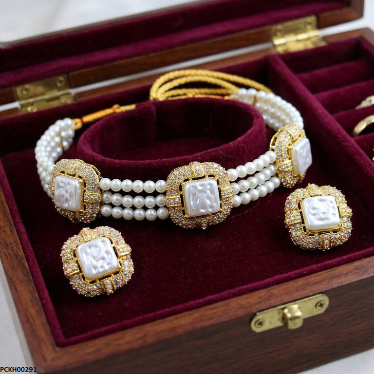 Pear/Square Choker Set