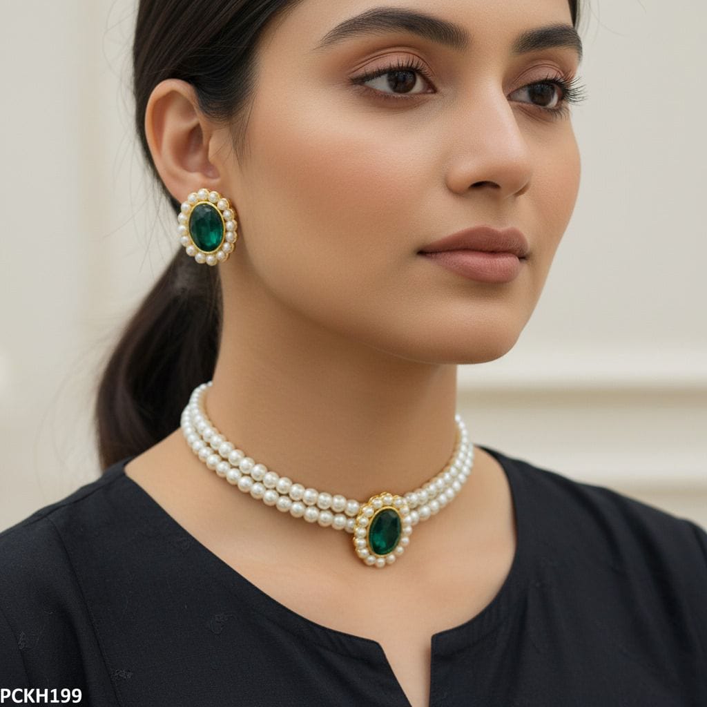 Pearl Oval Choker Set