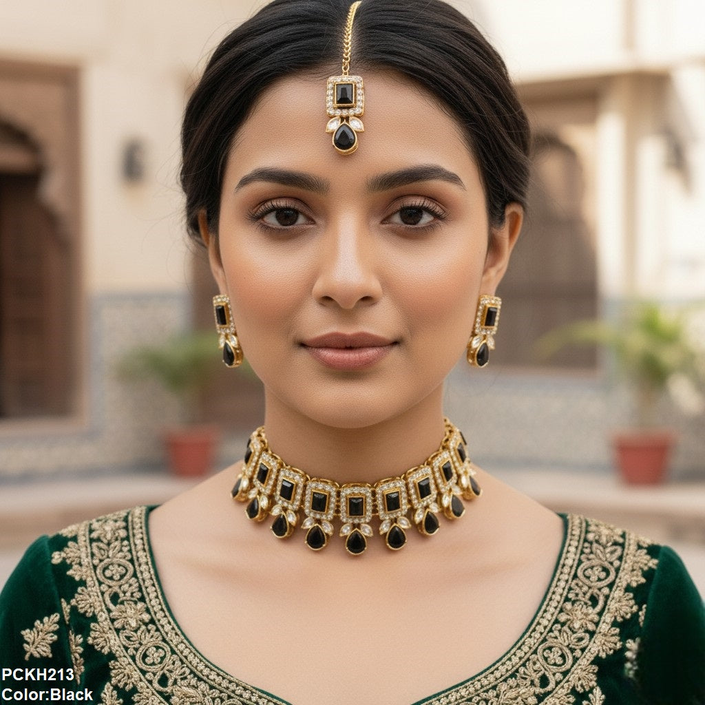 Pear Rectangle Choker Set