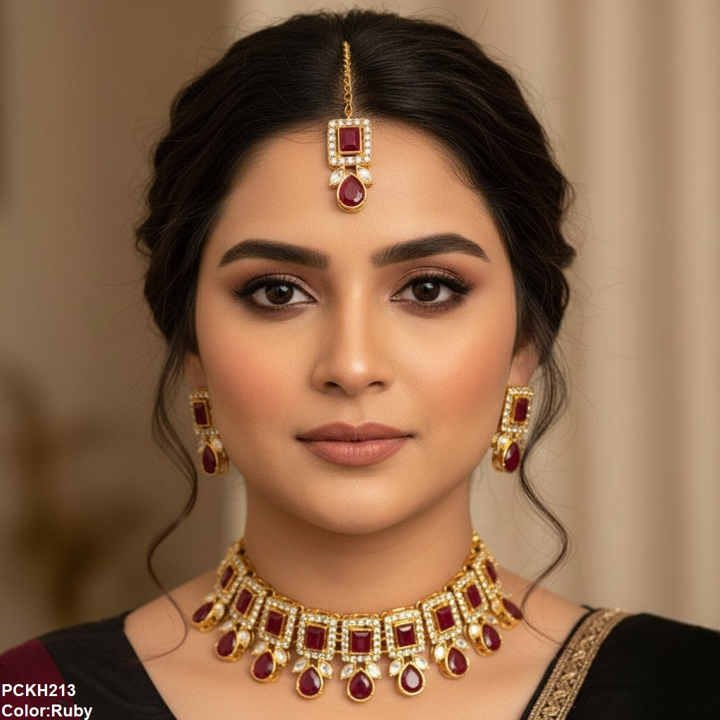 Pear Rectangle Choker Set