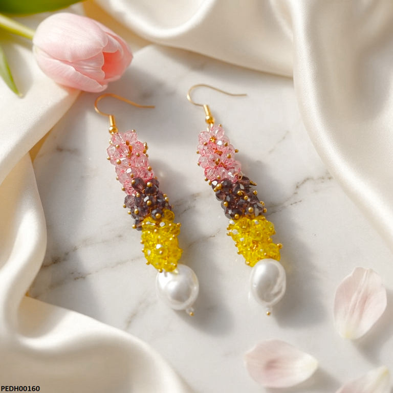 Grapes Cluster Pearl Drops Earrings