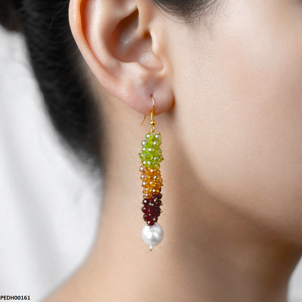 Grapes Cluster Pearl Drops Earrings