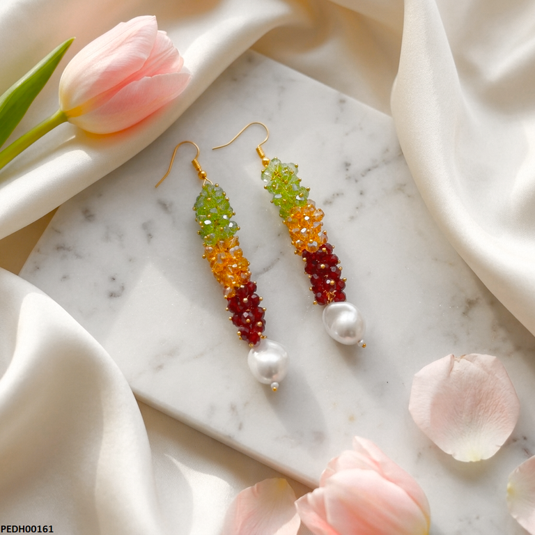 Grapes Cluster Pearl Drops Earrings