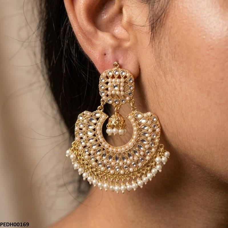 Round Pearl Bell Drop Earring