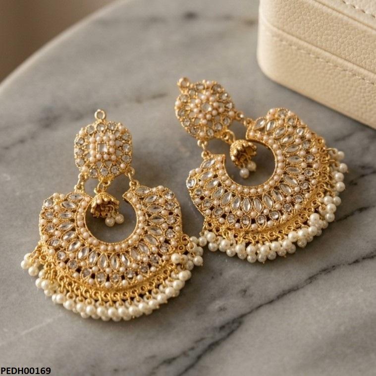 Round Pearl Bell Drop Earring