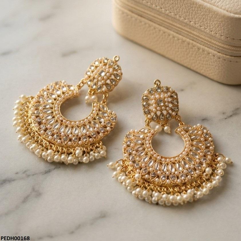 Round Pearl Drop Earring