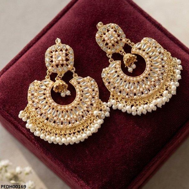Round Pearl Bell Drop Earring
