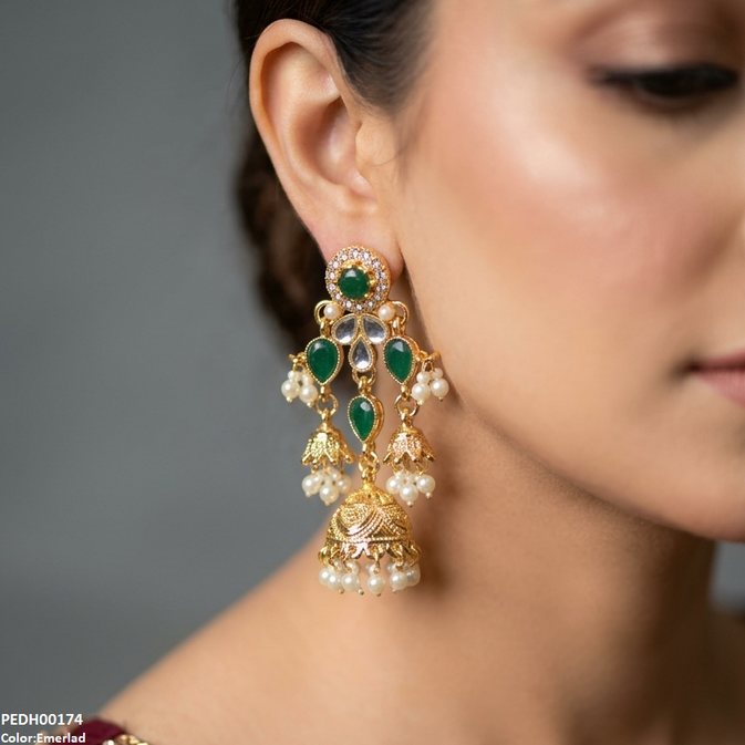 Tear Pearl Jhumki Drop Earrings