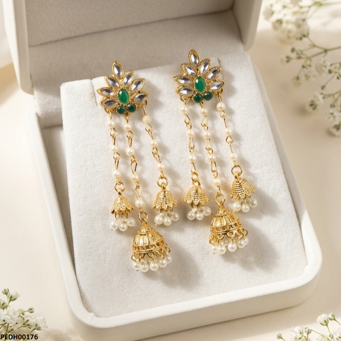 Pearl Jhumki Drop Earrings