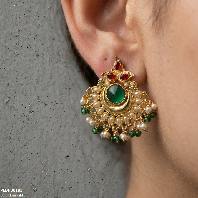 Moon Pearl Drop Earrings