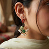 Multi Flower Pearl Drop Earrings