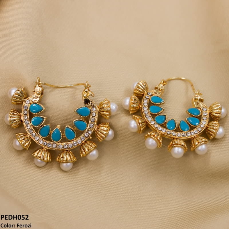 Pear Temple Ear Hoops Pair