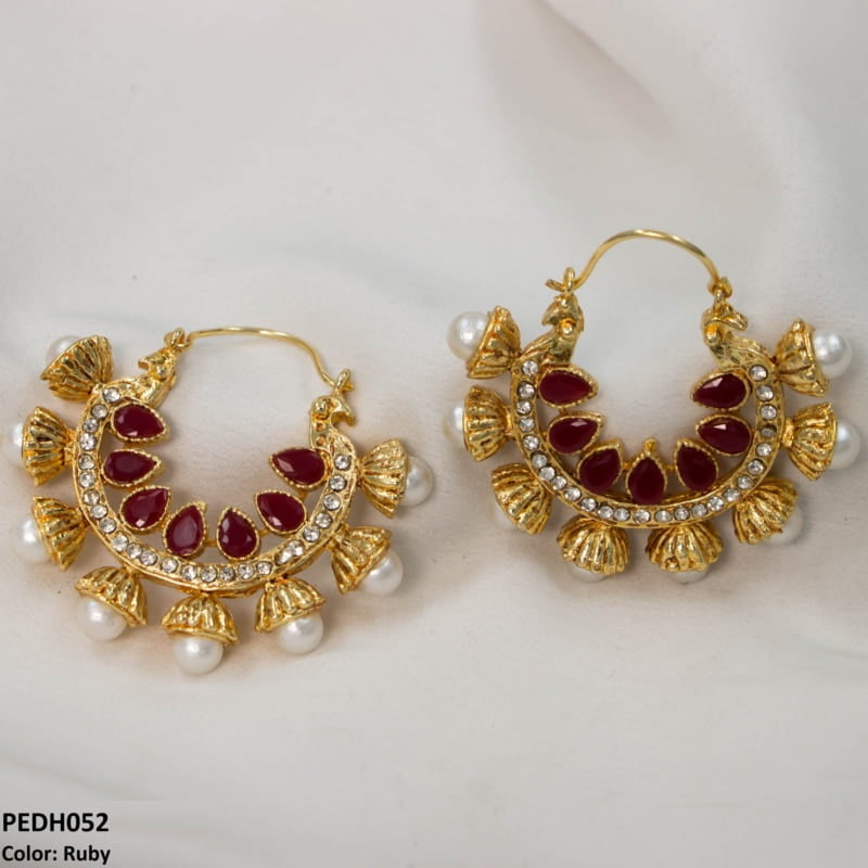 Pear Temple Ear Hoops Pair