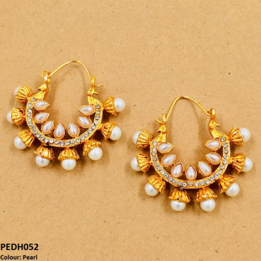 Pear Temple Ear Hoops Pair
