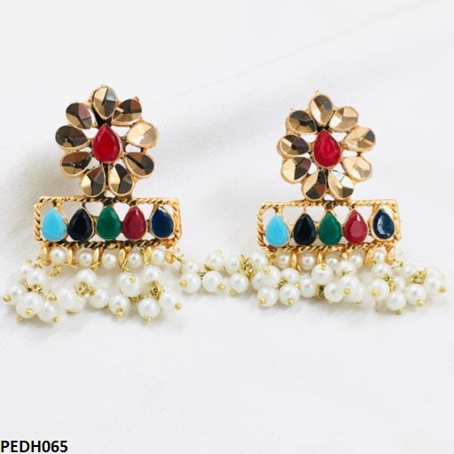 Flower Pearl Earrings Drop
