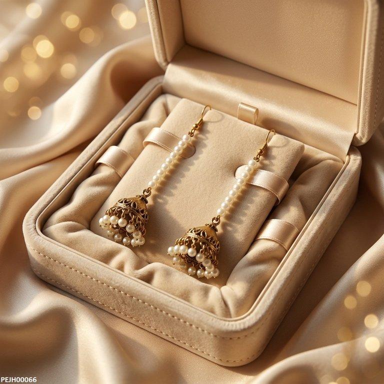 Antique Bell Peral Drop Jhumki