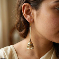 Antique Bell Peral Drop Jhumki