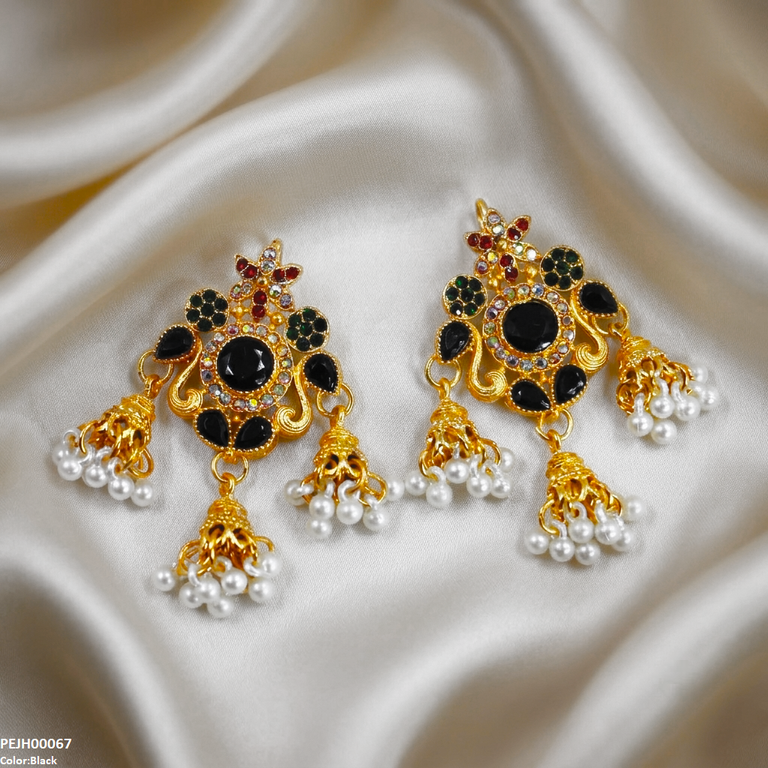 Tear Flower Pearl Drop Jhumki