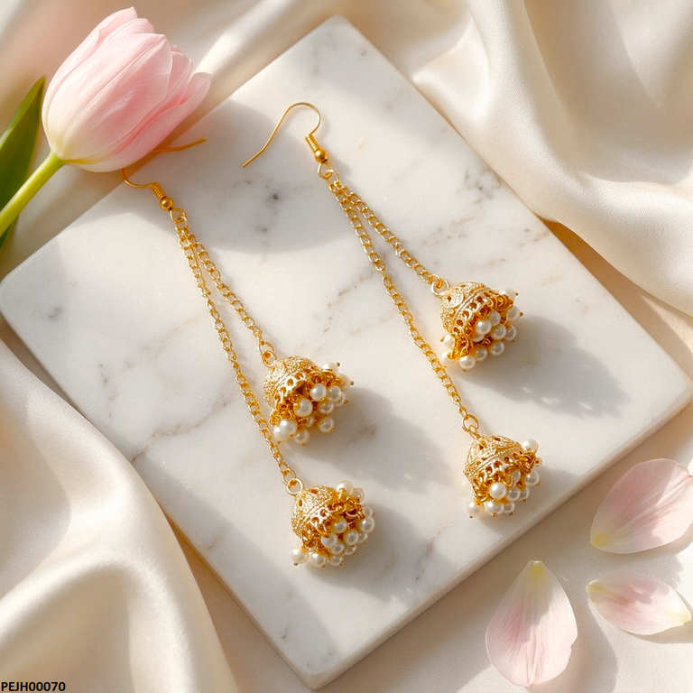Double Jhumki Pearl Drop