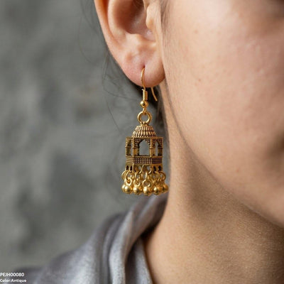Dome Shape Pearl Drop Jhumki