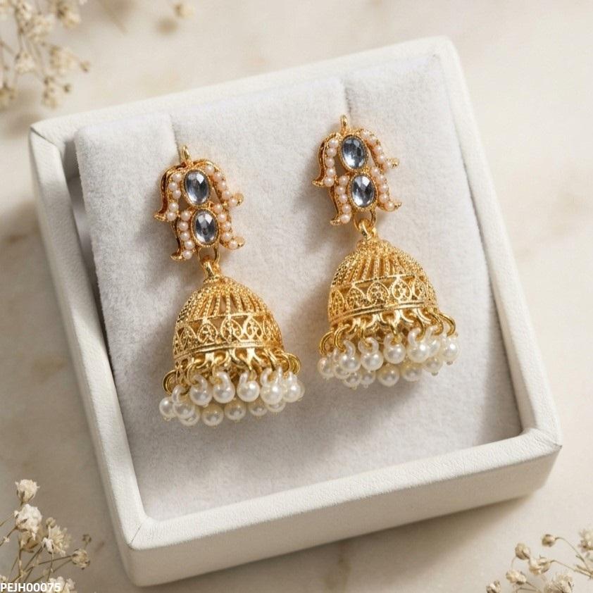 Oval Pearl Drop Jhumki