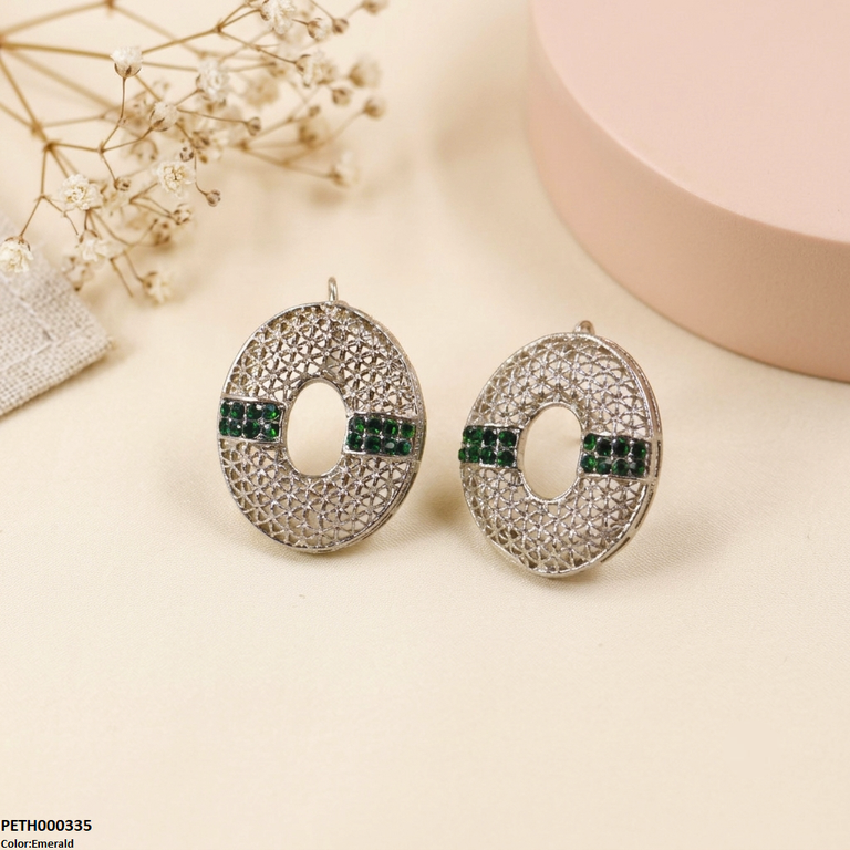 Oval Round Stone Tops Pair