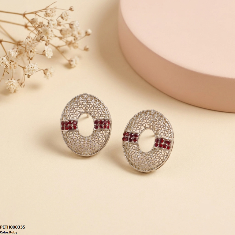Oval Round Stone Tops Pair