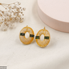 Oval Round Stone Tops Pair