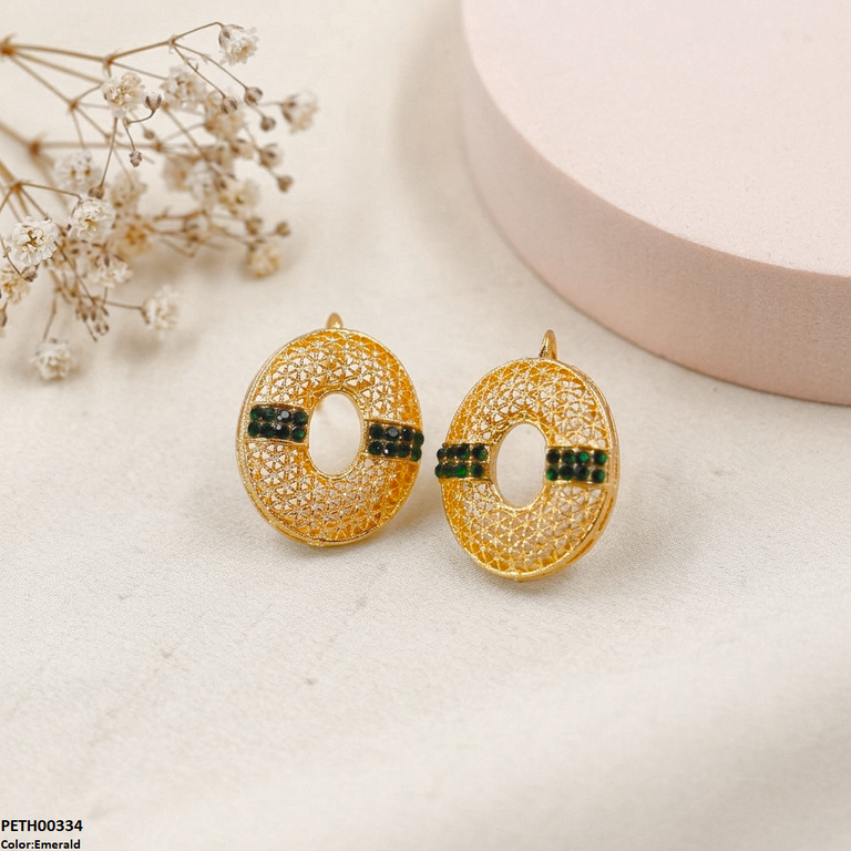 Oval Round Stone Tops Pair