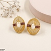 Oval Round Stone Tops Pair