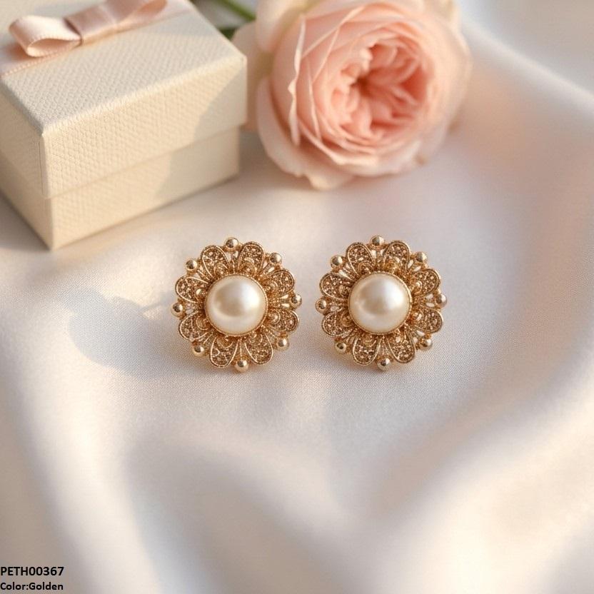Round Pearl Stone Tops Pair