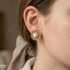Round Pearl Stone Tops Pair