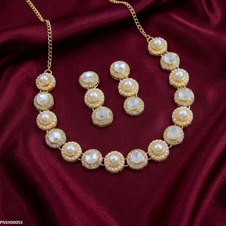 Round Pearl Necklace Set