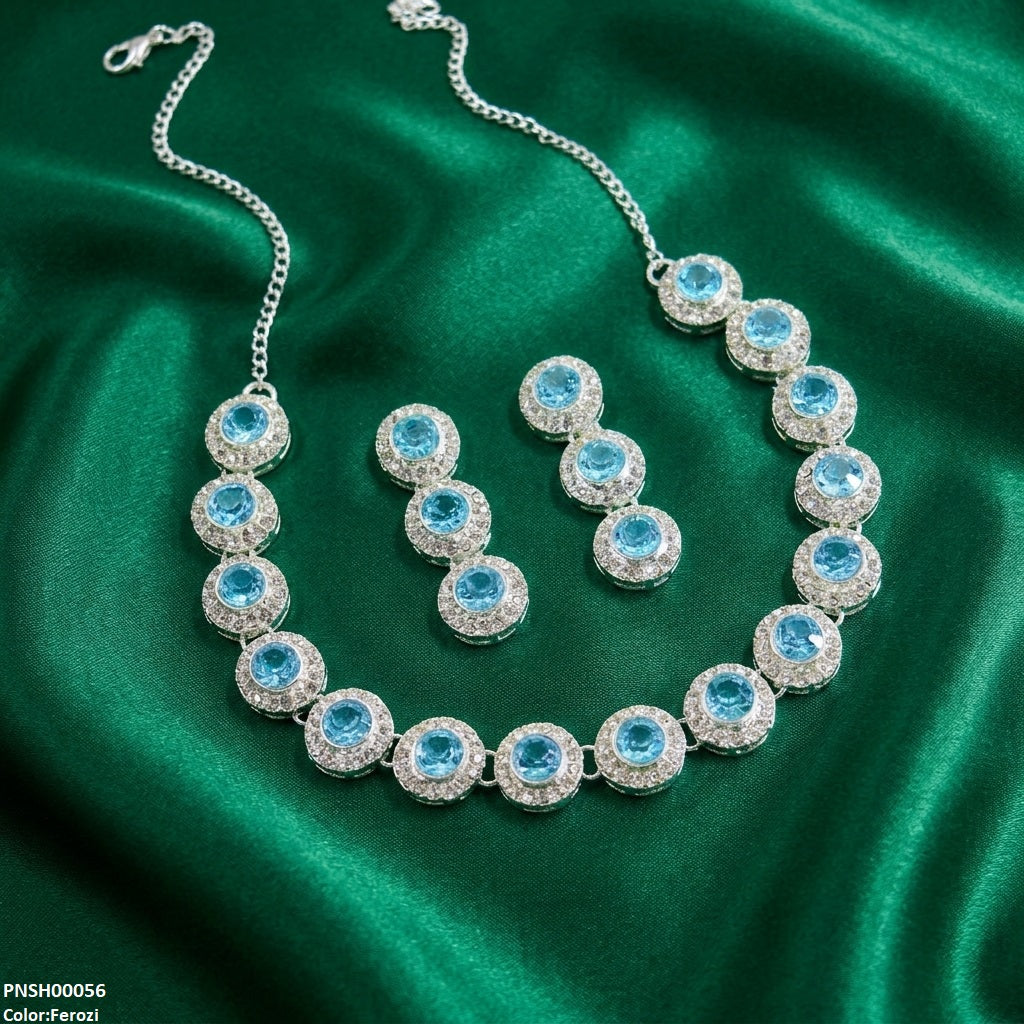 Round Crystal Stone Necklace Set