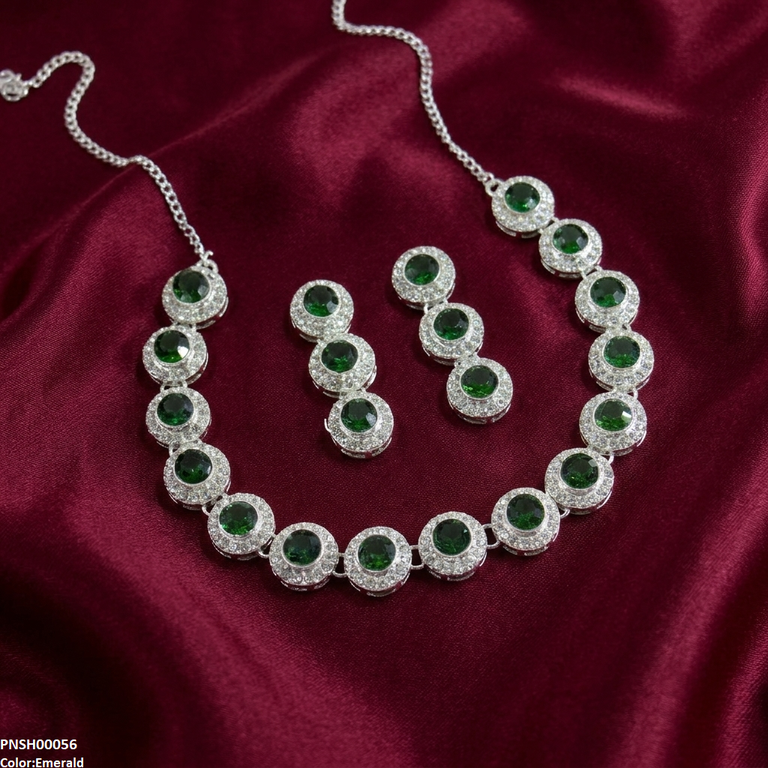 Round Crystal Stone Necklace Set