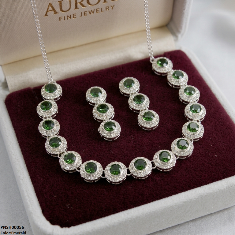 Round Crystal Stone Necklace Set