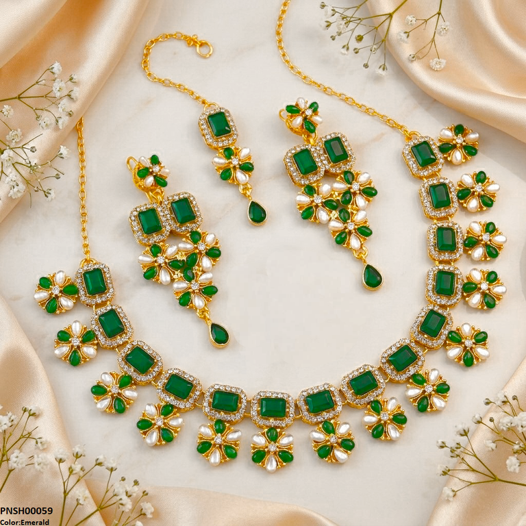 Tear/Flower Necklace Set
