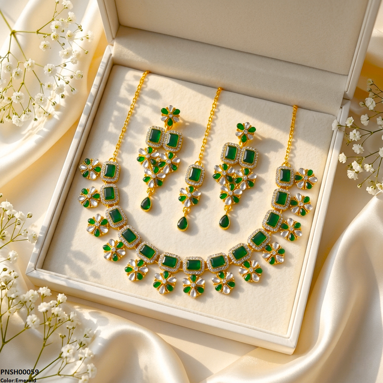 Tear/Flower Necklace Set